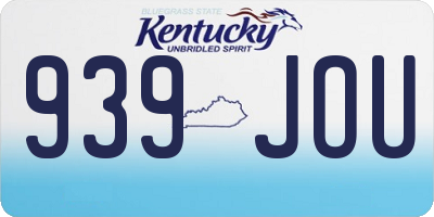 KY license plate 939JOU