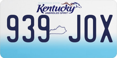 KY license plate 939JOX
