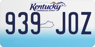 KY license plate 939JOZ