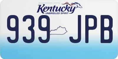 KY license plate 939JPB