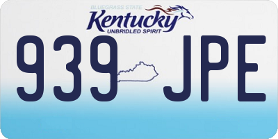 KY license plate 939JPE
