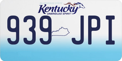 KY license plate 939JPI