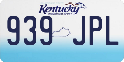 KY license plate 939JPL
