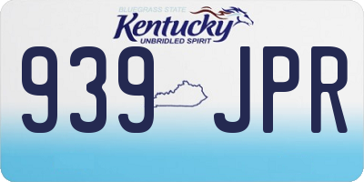 KY license plate 939JPR