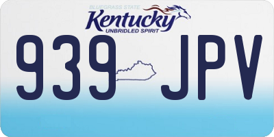 KY license plate 939JPV