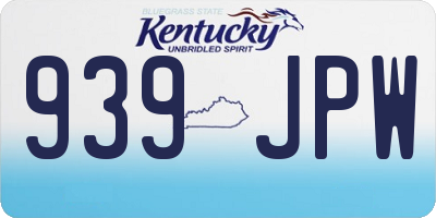 KY license plate 939JPW
