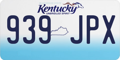 KY license plate 939JPX
