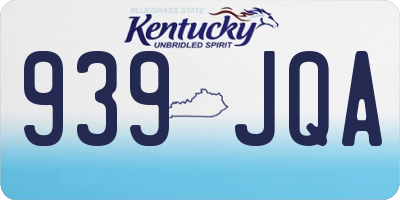 KY license plate 939JQA