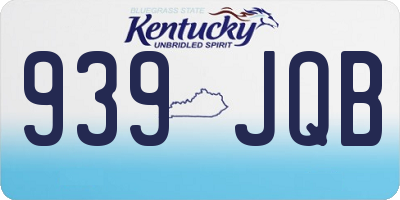 KY license plate 939JQB