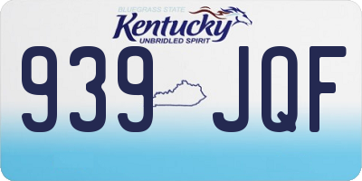 KY license plate 939JQF