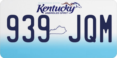 KY license plate 939JQM