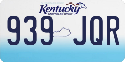 KY license plate 939JQR