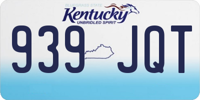 KY license plate 939JQT