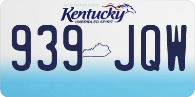 KY license plate 939JQW