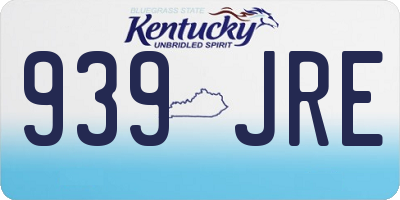 KY license plate 939JRE