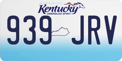 KY license plate 939JRV