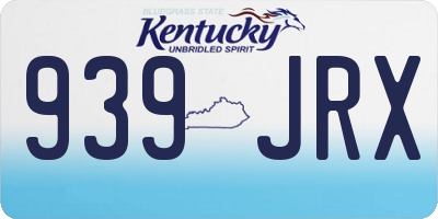 KY license plate 939JRX