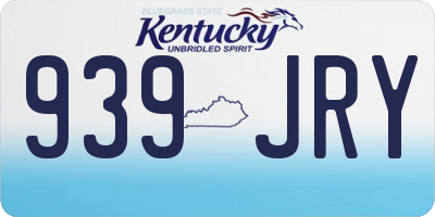 KY license plate 939JRY