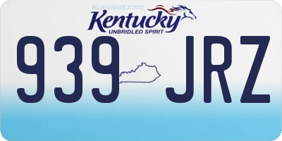 KY license plate 939JRZ
