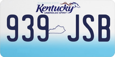 KY license plate 939JSB