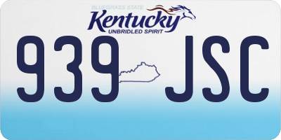 KY license plate 939JSC