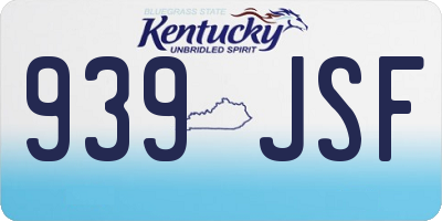 KY license plate 939JSF