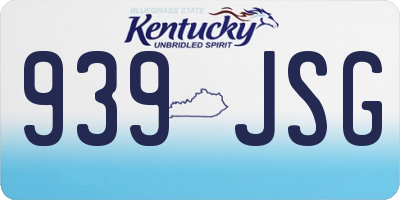 KY license plate 939JSG