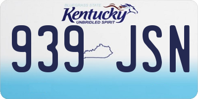 KY license plate 939JSN