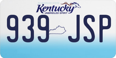 KY license plate 939JSP