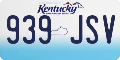 KY license plate 939JSV