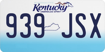 KY license plate 939JSX