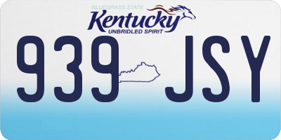 KY license plate 939JSY