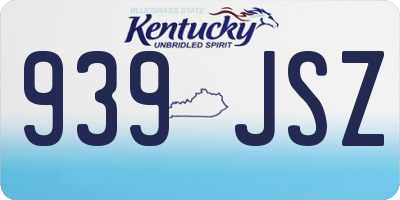 KY license plate 939JSZ