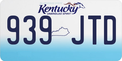 KY license plate 939JTD
