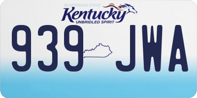 KY license plate 939JWA