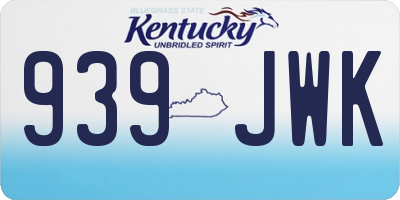 KY license plate 939JWK
