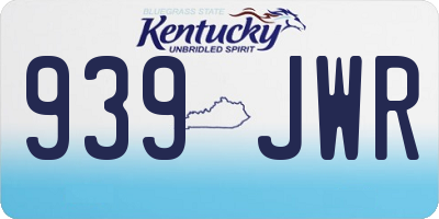 KY license plate 939JWR