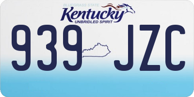KY license plate 939JZC