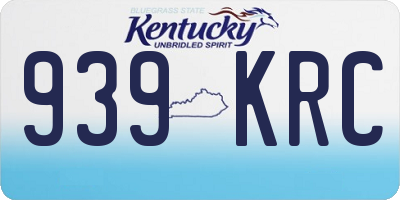 KY license plate 939KRC