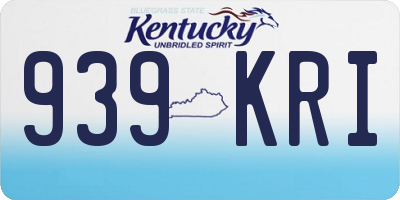 KY license plate 939KRI