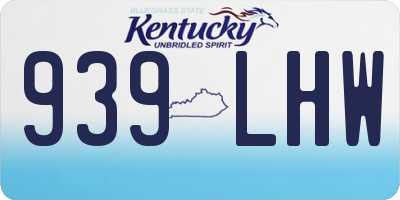 KY license plate 939LHW