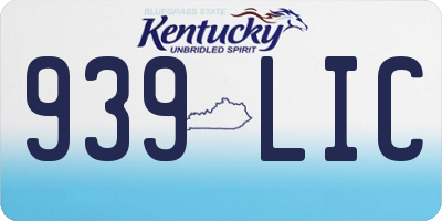 KY license plate 939LIC