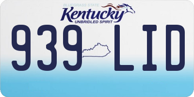 KY license plate 939LID