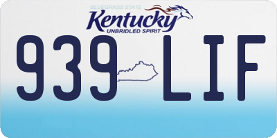 KY license plate 939LIF