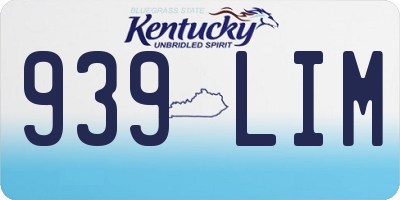 KY license plate 939LIM