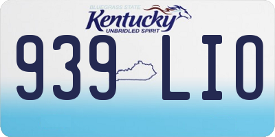 KY license plate 939LIO