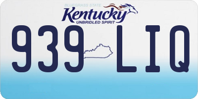 KY license plate 939LIQ