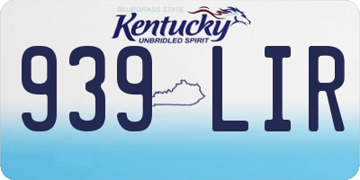 KY license plate 939LIR