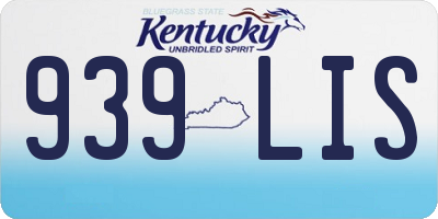 KY license plate 939LIS