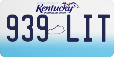 KY license plate 939LIT